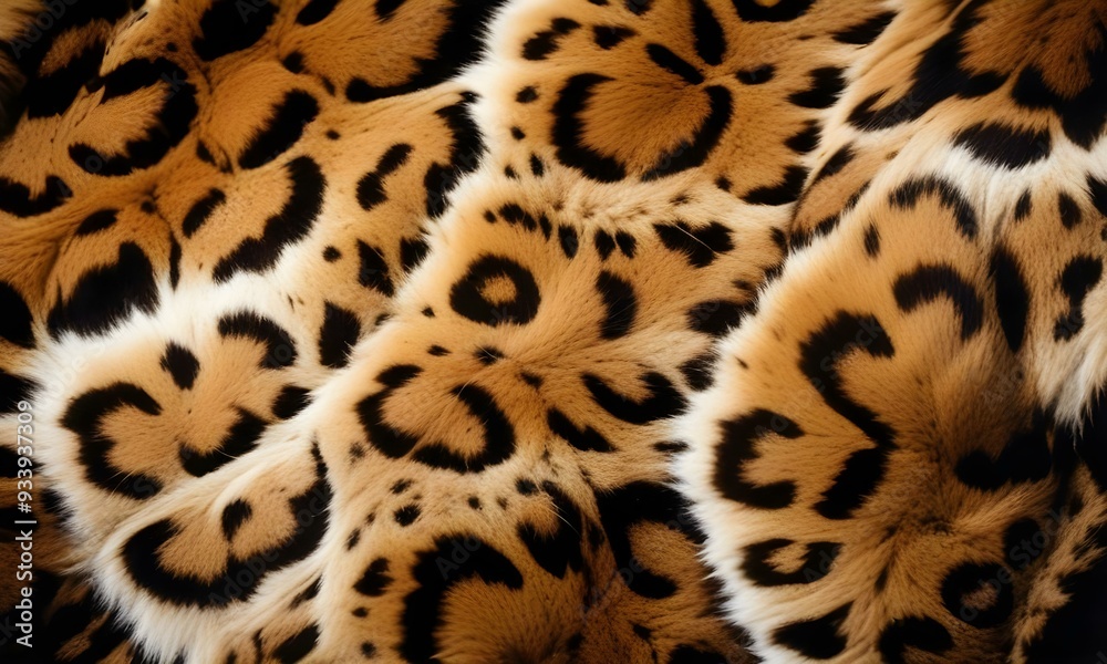 Leopard print pattern , close-up view of the distinctive spotted fur texture of a leopard