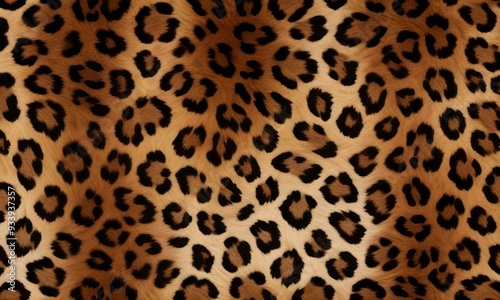 Leopard print pattern , close-up view of the distinctive spotted fur texture of a leopard 