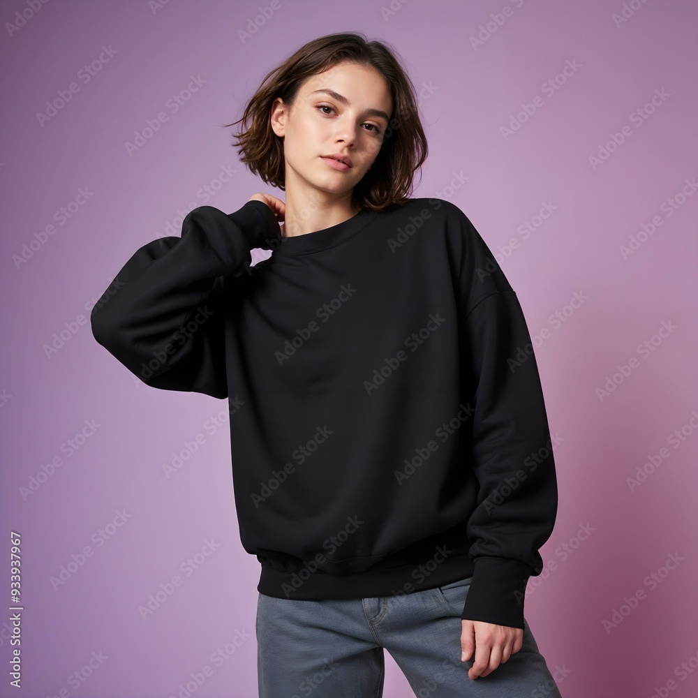 A young woman with brown hair wearing a black sweater.