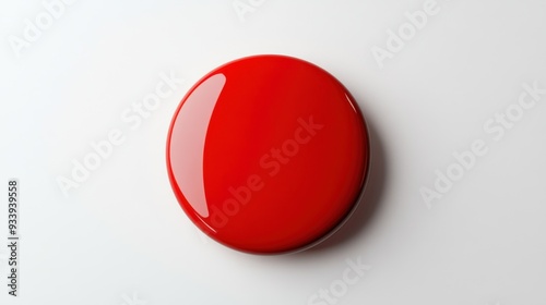 Bright red easy button placed on a minimalist white background, symbolizing simplicity, efficiency, and user-friendly solutions in modern technology or business.