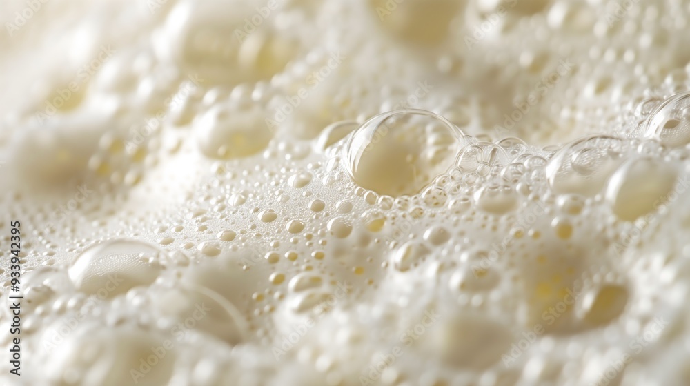 Close-up liquid beverage with bubbles Refreshing cold drink, milk or foam Textured creamy surface or pattern Dairy products Healthy summer dessert Close-up liquid beverage with bubbles Refreshing cold drink, milk or foam Textured creamy surface or pattern Dairy products Healthy summer dessert
