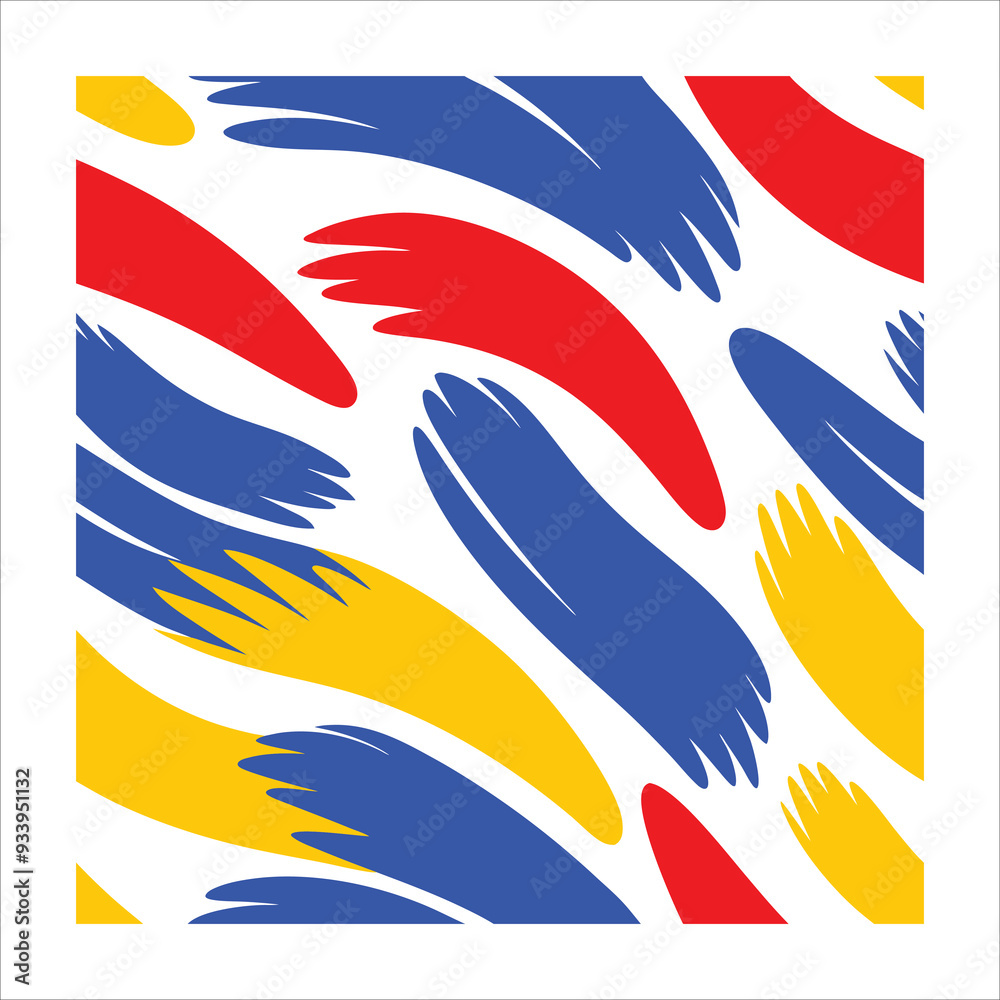 Obraz premium Bold Abstract Brushstrokes on White Background Hand-Drawn Pattern 