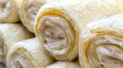 Closeup of Rolled up Insulation Material