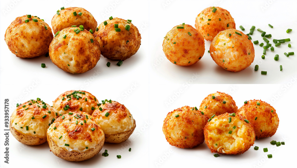 Stuffed potato balls with cheese and chives