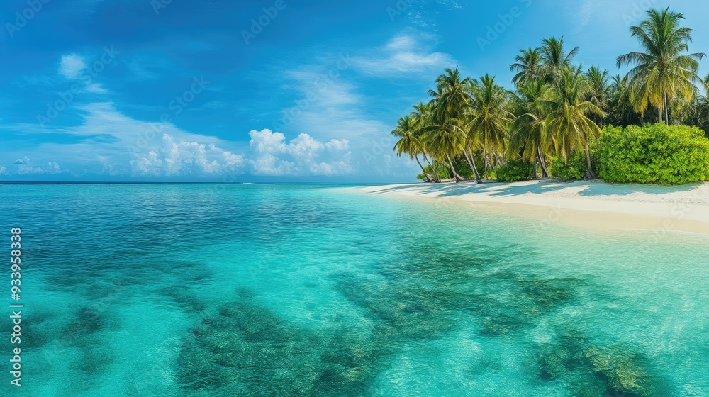 Fototapeta premium Idyllic Tropical Island with White Sandy Beaches