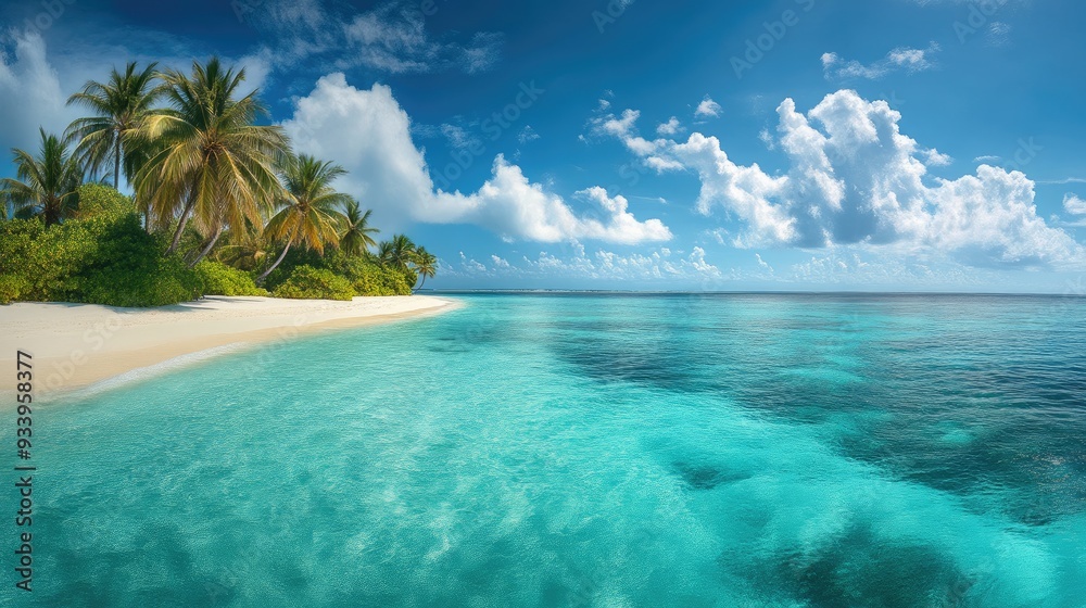 Fototapeta premium Tranquil Island Escape with Pristine White Sands