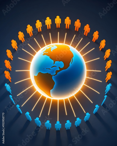 Global business structure of networking. Analysis and data exchange customer connection, HR recruitment and global outsourcing, Customer service, Teamwork, Strategy