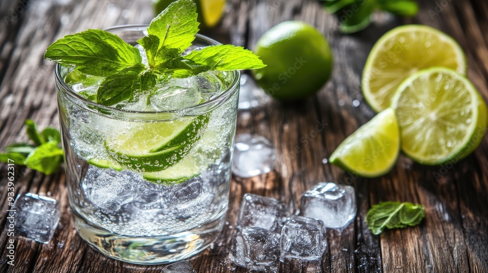 Close-Up of Ice-Cooled Summer Beverage