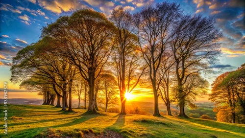 sunset-over-a-stand-of-beech-trees