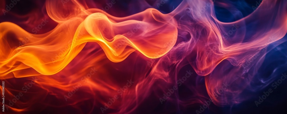 Obraz premium Abstract colored smoke, vibrant and flowing shapes. Dynamic color concept