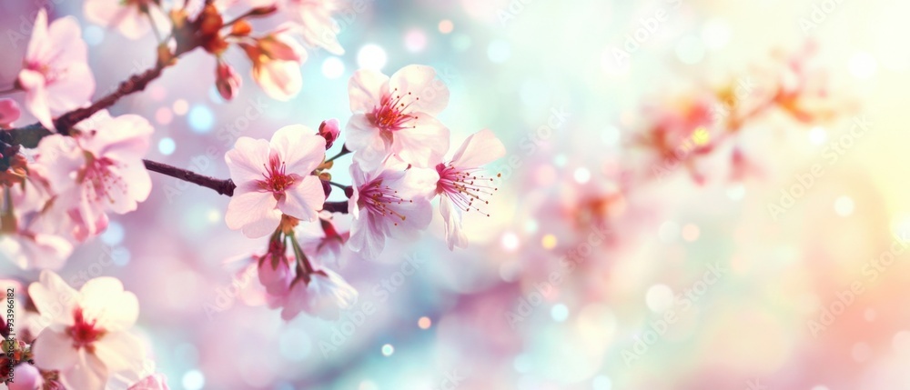Beautiful cherry blossoms in soft pastel hues, creating a dreamy and serene atmosphere. Beautiful cherry blossoms in soft pastel hues, creating a dreamy and serene atmosphere.