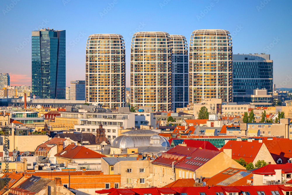 Cityscape of Bratislava during the sunset, Slovakia