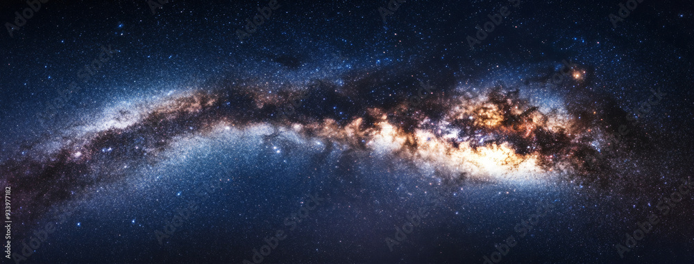 Fototapeta premium Starry Night: Awe-Inspiring Milky Way Over Dark Horizon