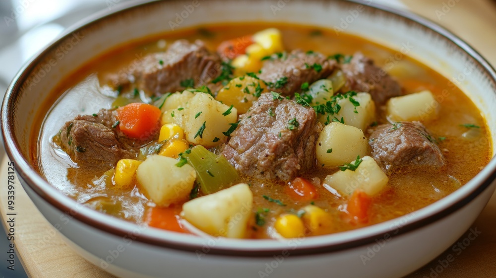 German national cuisine: Beef Eintopf in German. German national cuisine: Beef Eintopf in German.