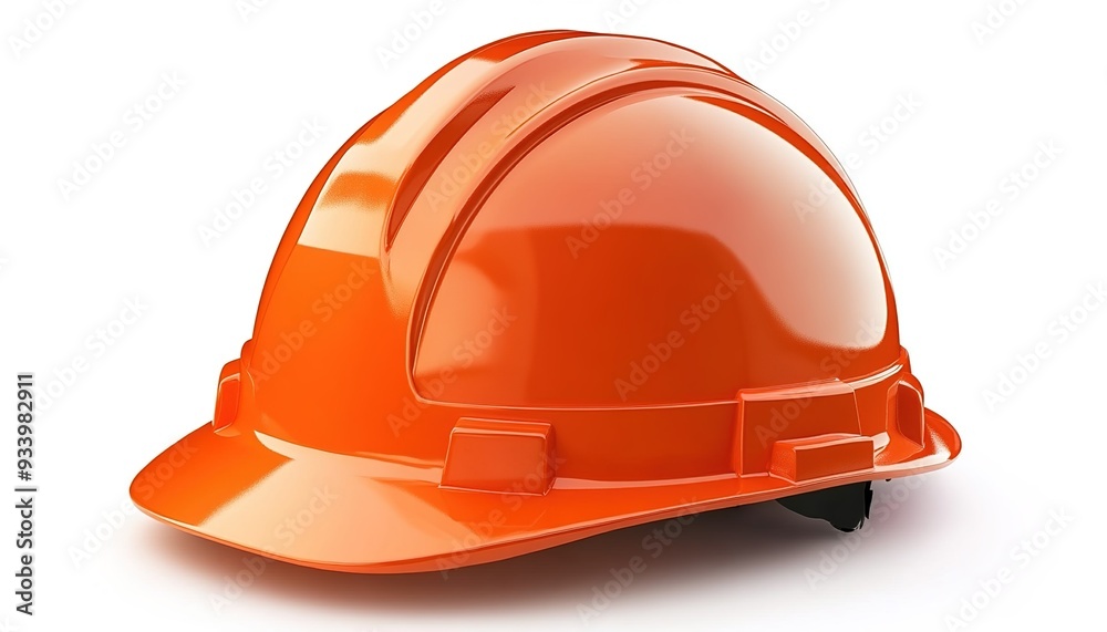 Fototapeta premium Orange construction helmet isolated on a white background