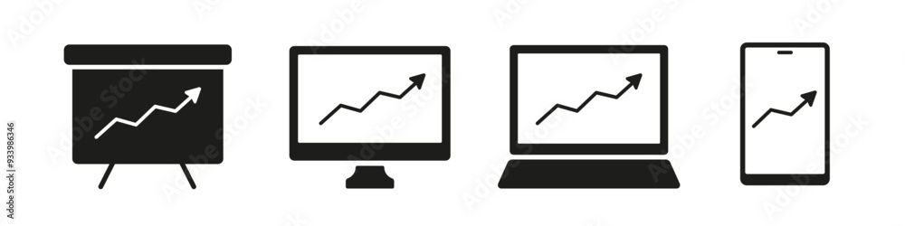 Graph icon set. Graph presentation Graph icon set. Graph presentation