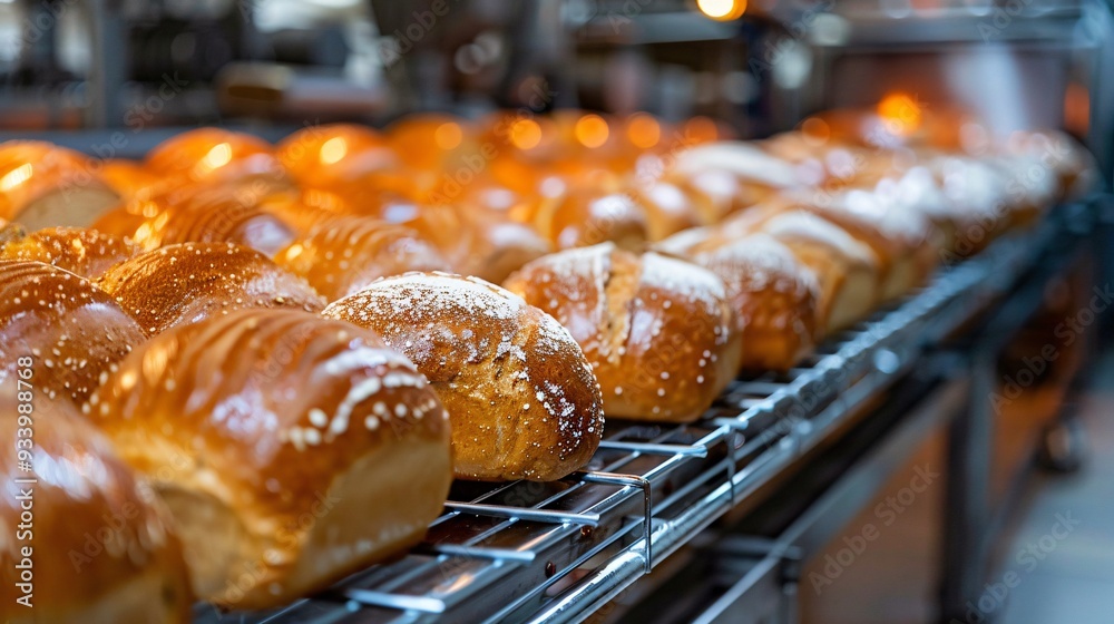Bread on conveyor belt Bread on conveyor belt