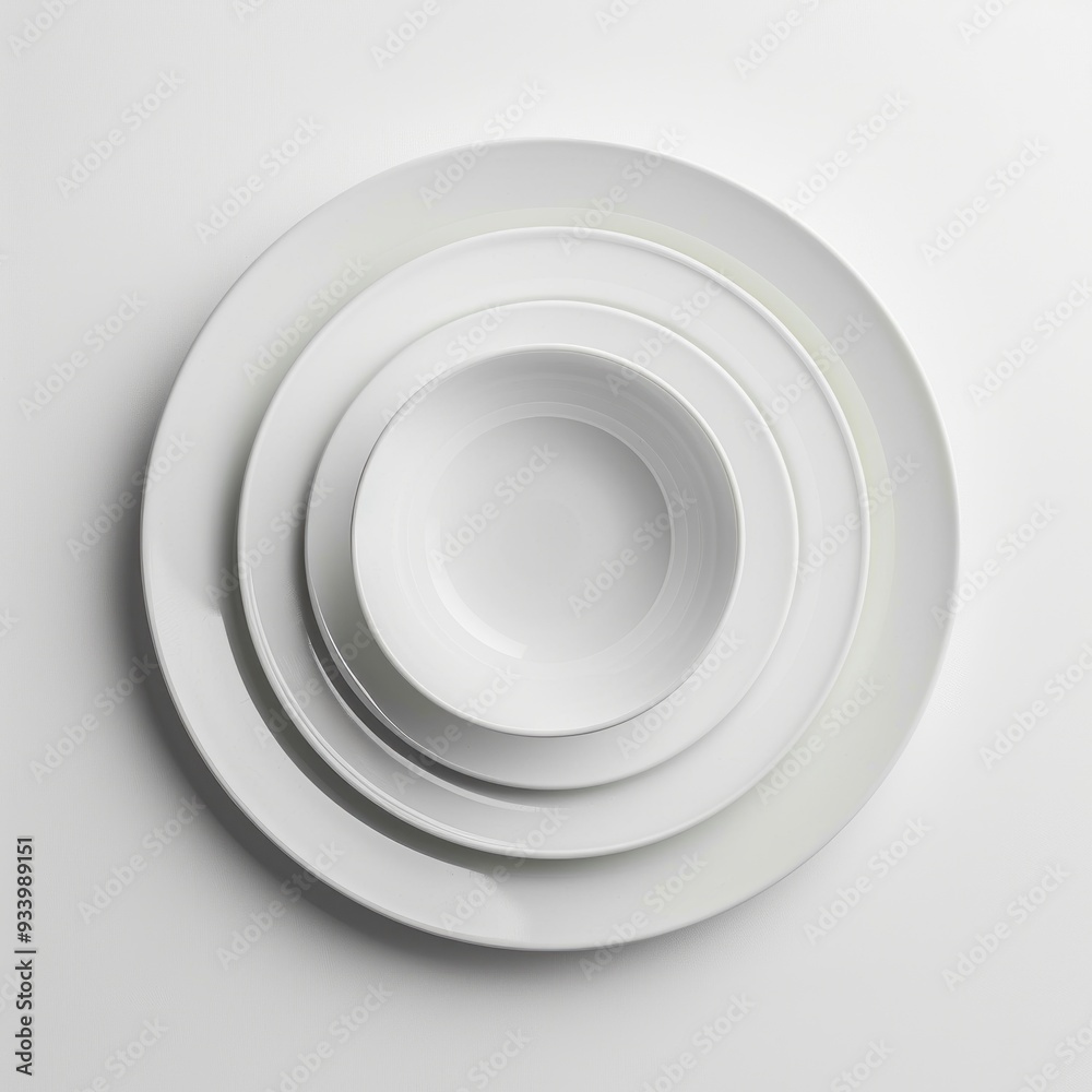 Fototapeta premium dinning tabel on plates with white background 