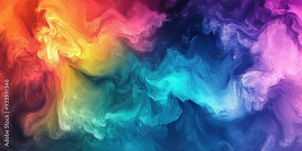 Colorful abstract swirls of paint blending in vibrant hues Colorful abstract swirls of paint blending in vibrant hues