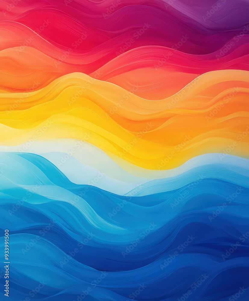 Abstract wavy patterns in vibrant colors blending at sunset Abstract wavy patterns in vibrant colors blending at sunset