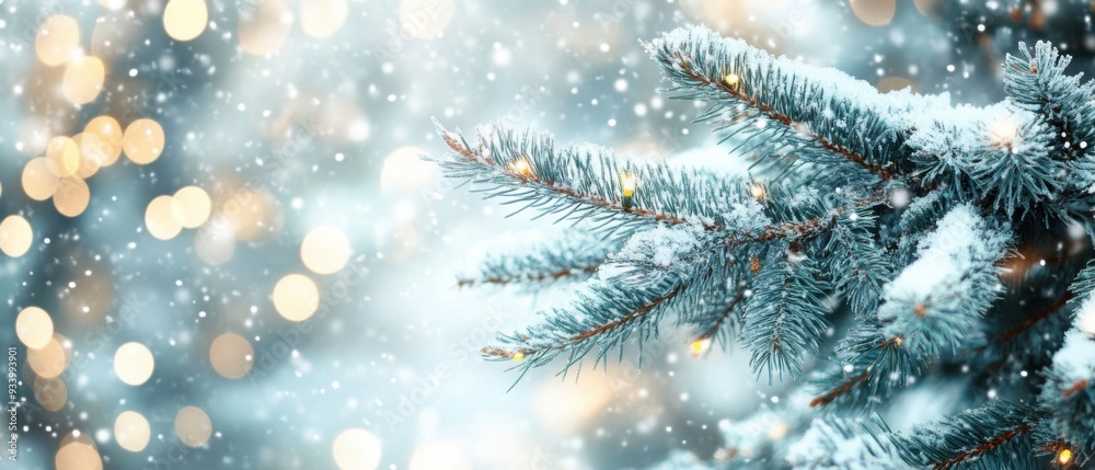 Snowy Christmas Tree Branch Snowy Christmas Tree Branch