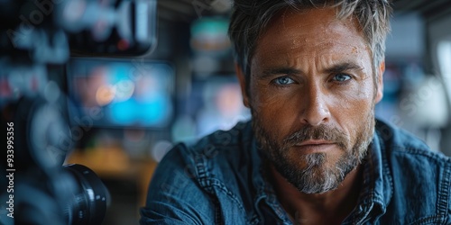 Wallpaper Mural Close-up Portrait of a Man with a Serious Expression Torontodigital.ca