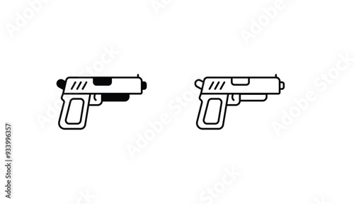 Handgun icon design with white background stock illustration