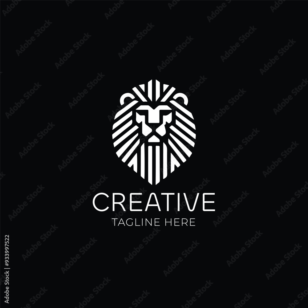 Lion head geometric vector logo design Lion head geometric vector logo design