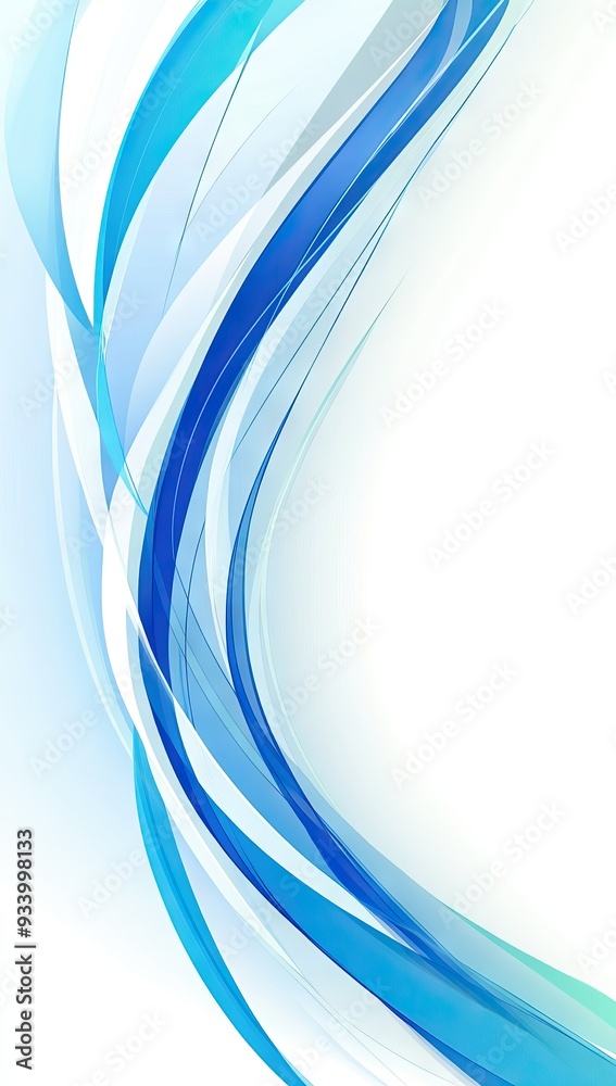 Fototapeta premium Elegant White and Blue Vector Background with Blank Center Space. AI generated illustration