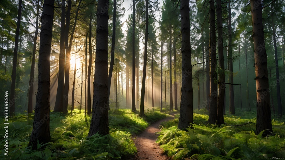 Obraz premium sunrise in the forest