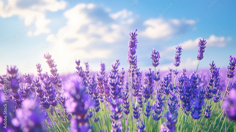 Lavender Field Under a Sunny Sky Lavender Field Under a Sunny Sky