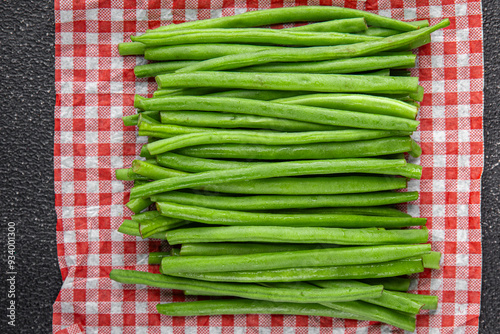 green beans vegetable fresh string bean fresh meal food snack on the table copy space food background rustic top view 
