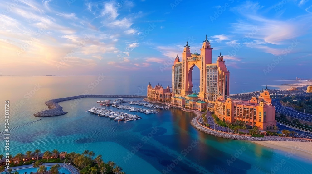 Fototapeta premium Atlantis The Palm, Dubai is a luxury resort hotel located atop the Palm Jumeirah in the United Arab Emirates 