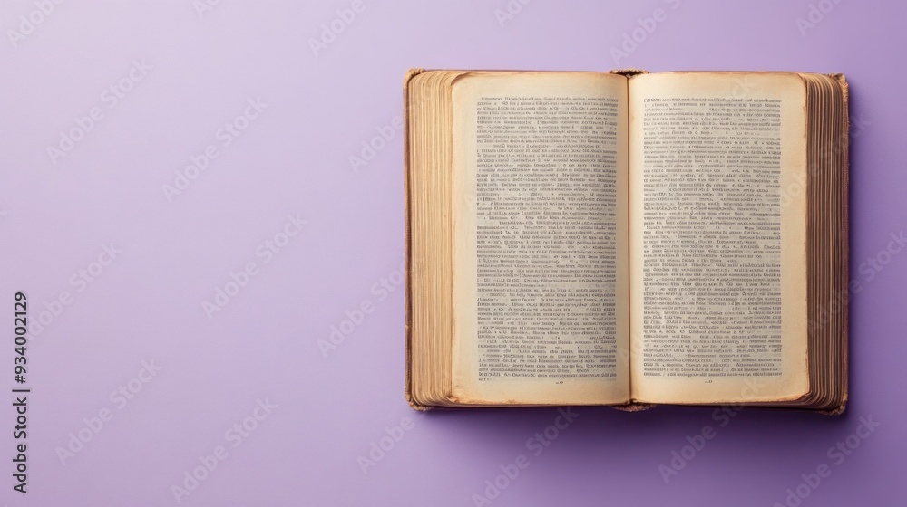 Obraz premium Open Book on a Purple Background