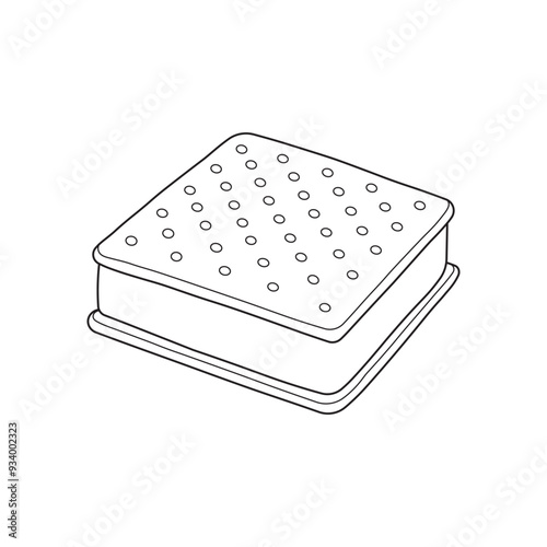Hand drawn ice cream sandwich icon Cartoon Vector illustration Isolated on White Background