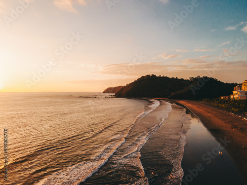 sunset on the beach of costa rica