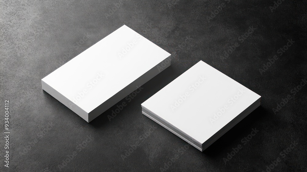 Blank White Business Cards Mockup on Dark Background Blank White Business Cards Mockup on Dark Background