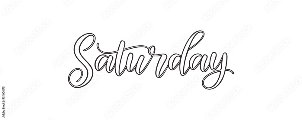 the word Saturday in one line. calligraphic text. Vector illustration. the word Saturday in one line. calligraphic text. Vector illustration.