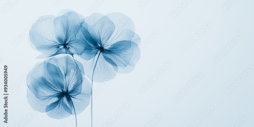Delicate Blue Flowers: Abstract Floral Art Print Delicate Blue Flowers: Abstract Floral Art Print