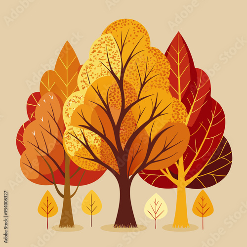 autumn tree vector