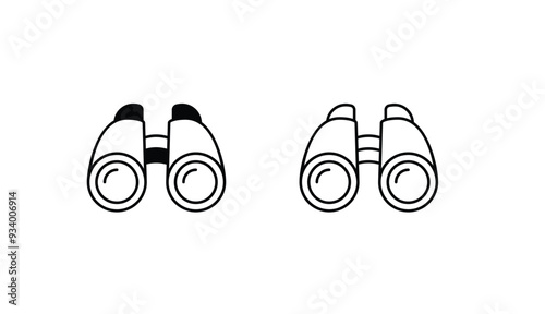 Army Binoculars icon design with white background stock illustration