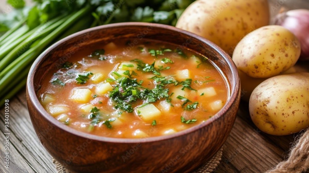 The national cuisine of Germany: Rhubarb soup.