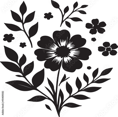  Silhouette Vector Art Flower Design