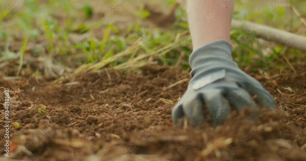 Close-Up of Male Farmer Examining Soil in Hands Close-Up of Male Farmer Examining Soil in Hands