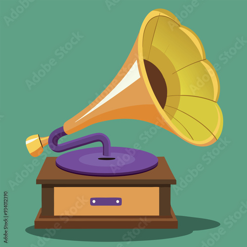 Gramophone Vector Design Illustration