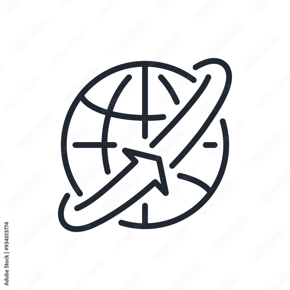 Globe icon editable stroke outline icon isolated on white background flat vector illustration. Pixel perfect. 64 x 64. Globe icon editable stroke outline icon isolated on white background flat vector illustration. Pixel perfect. 64 x 64.