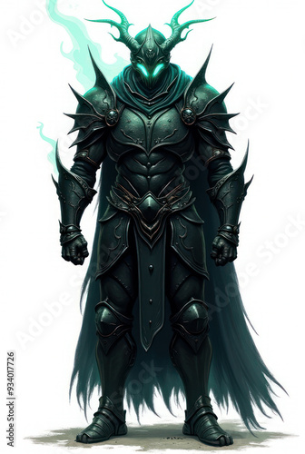 Cursed Knight in Dark Fantasy , dark fantasy aesthetic, high-detail illustration, epic fantasy artwork, character concept art, rich color palette, dark and gritty style.