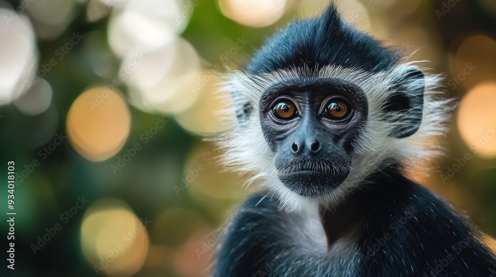 Curious Black and White Monkey Curious Black and White Monkey
