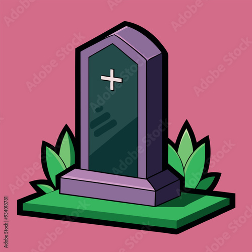 Gravestone Vector Design Illustration