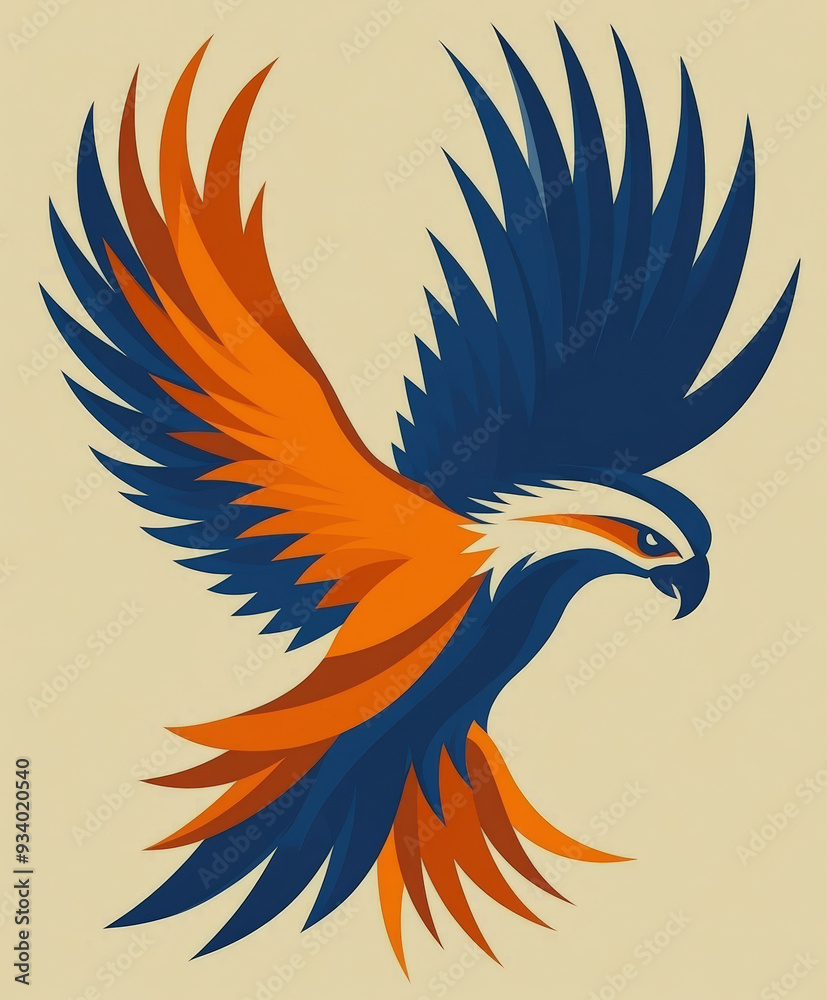 Bold Vector Graphic of a Majestic Eagle with Outstretched Wings Bold Vector Graphic of a Majestic Eagle with Outstretched Wings